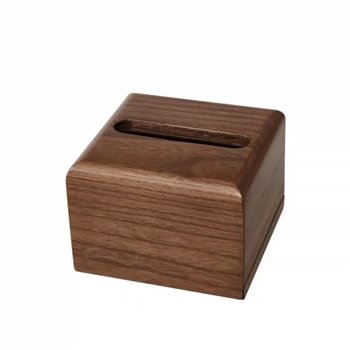 纸巾盒 高档木质胡桃木色