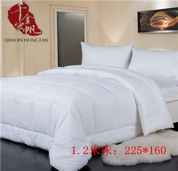 夏凉被 面皮：全棉白色40s133*100防羽布内充200g/㎡定型羽丝绵