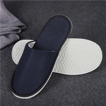 【 简约系列】晟萱 藏青拉毛拖鞋 两把做 6个厚底防滑柳叶纹 400双/件