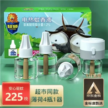 超威电蚊香液 驱蚊液 补充液4瓶1器225