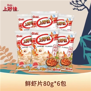 上好佳 鲜虾片休闲零食 80g*6包