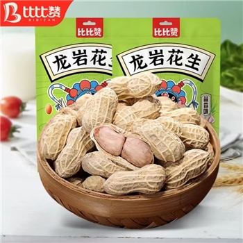 比比赞蒜香味花生500g/袋 龙岩花生带壳