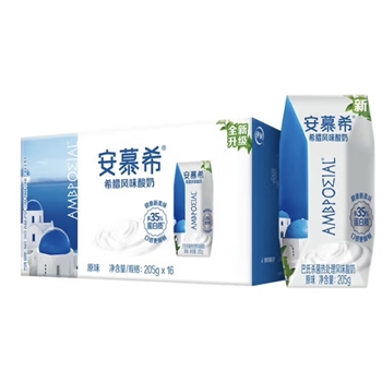 安慕希希腊风味酸奶 原味205g*16盒/箱 礼盒装